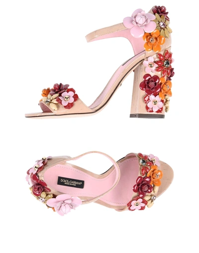 Shop Dolce & Gabbana Sandals In Pale Pink