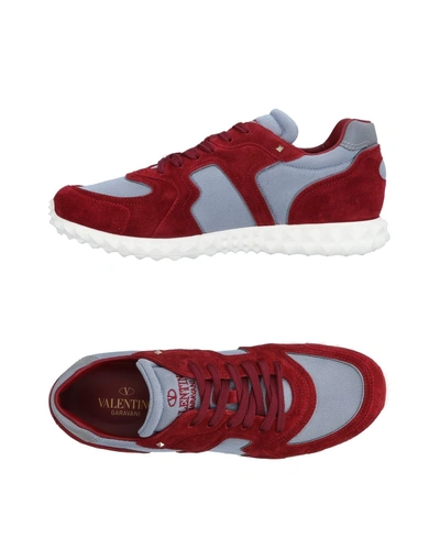 Shop Valentino Garavani Man Sneakers Brick Red Size 8 Leather, Textile Fibers