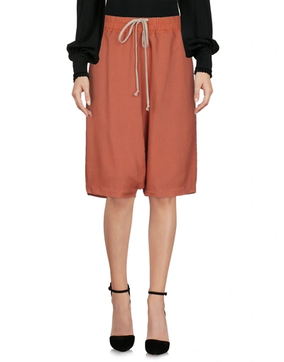 Shop Rick Owens Cropped Pants & Culottes In Brick Red