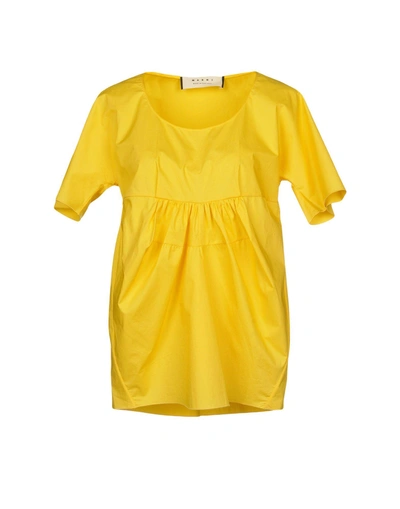 Shop Marni Woman Blouse Yellow Size 8 Cotton