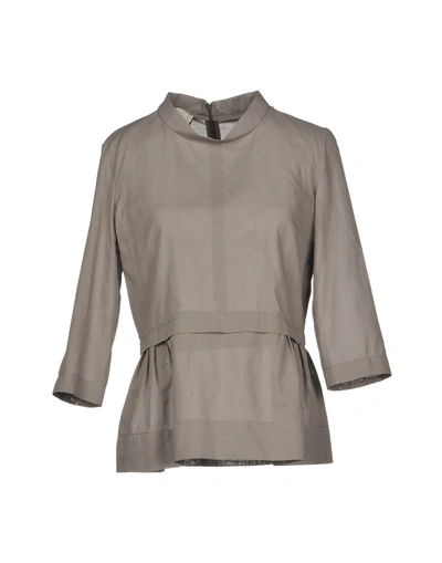 Shop Marni Blouses In Grey