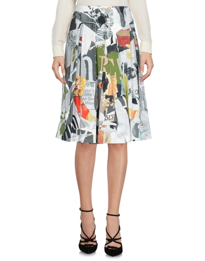 Shop Moschino Knee Length Skirts In Light Grey