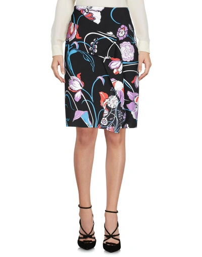 Shop Emilio Pucci Knee Length Skirts In Black