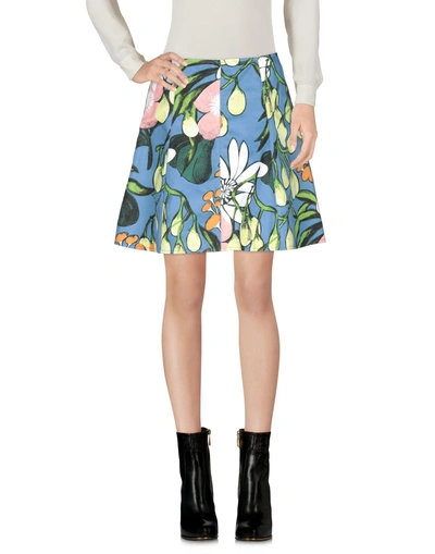 Shop Marni Mini Skirts In Slate Blue