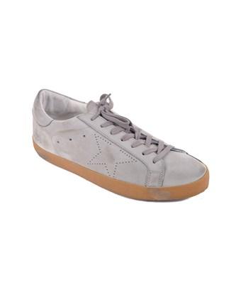 Golden Goose Mens Grey Suede Perforated 