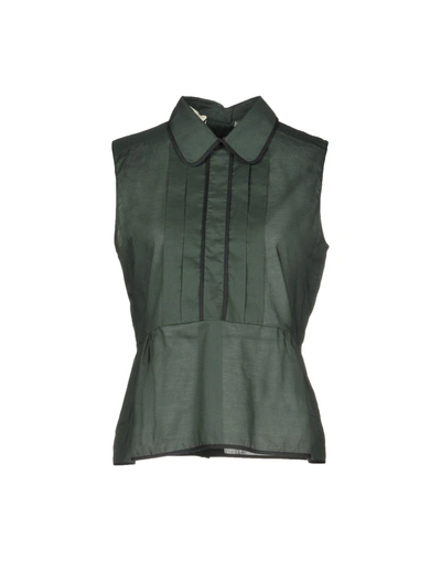 Shop Marni Tops In Dark Green