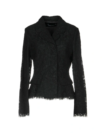 Shop Dolce & Gabbana Woman Suit Jacket Black Size 12 Cotton, Viscose, Polyamide