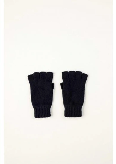 Shop Johnstons Of Elgin Fingerless Cashmere Gloves Navy
