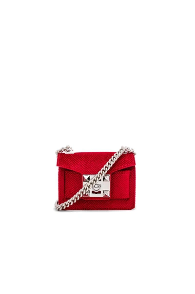 Shop Salar Gaia Velvet Bag In Poppy In Red