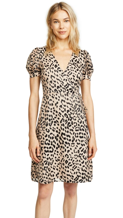 Shop Alice And Olivia Rosette Dress In Leopard/sand
