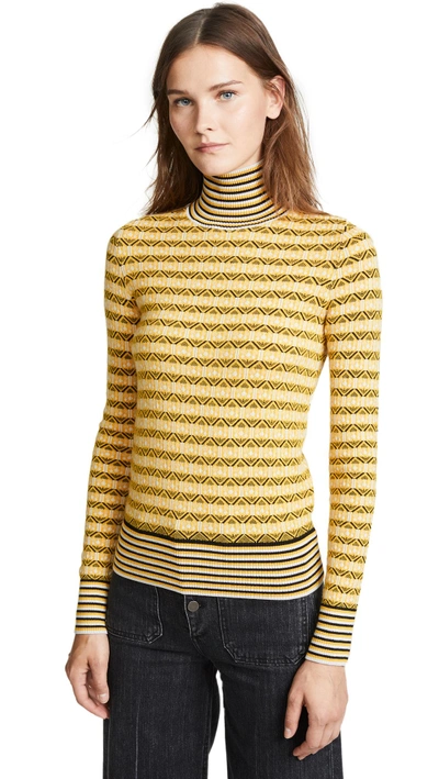 Shop Carven Turtleneck Sweater In Yellow