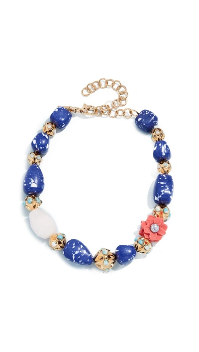 Shop Lele Sadoughi Keepsake Stone Necklace In Rose Quartz