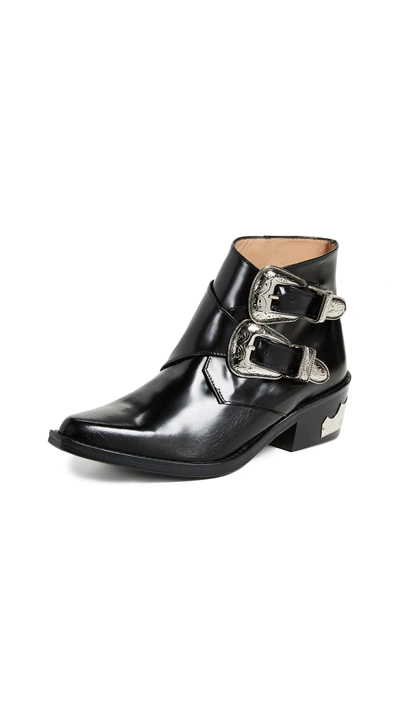 Shop Toga Two Band Buckle Boots In Black