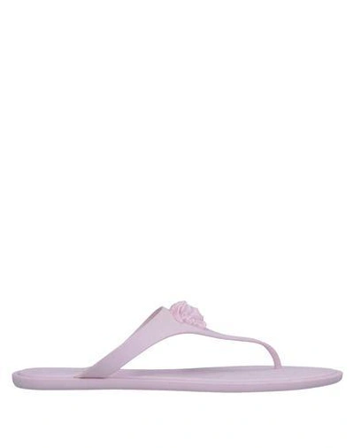 Shop Versace Toe Strap Sandals In Light Pink