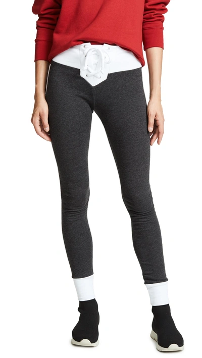 Shop Wildfox Contrast Fifi Skinny Sweats In Clean Black/clean White