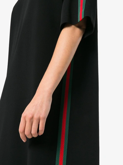 Shop Gucci Web Trim Tunic Dress In Black