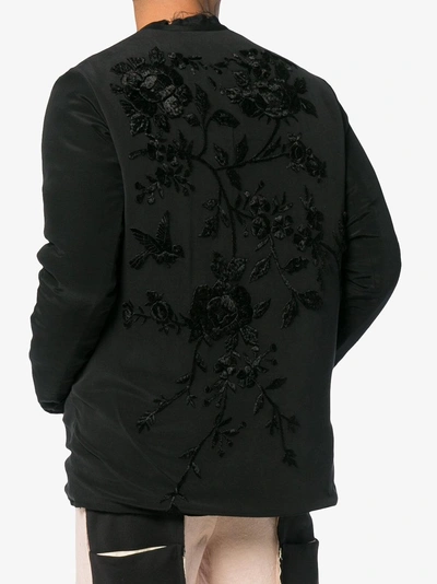 Shop By Walid Silk Floral Jacquard Jacket In Black