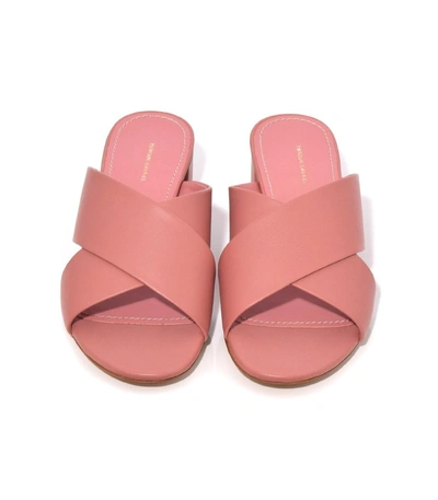 Shop Mansur Gavriel Blush Crossover Sandal In Pink
