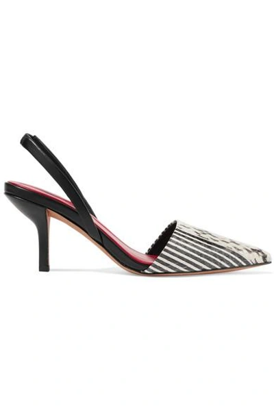 Shop Diane Von Furstenberg Mortelle Snake-effect Leather Slingback Pumps In Snake Print