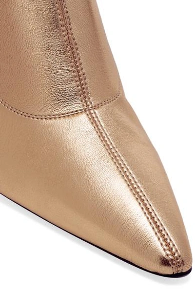 Shop Giuseppe Zanotti Notte Metallic Leather Sock Boots In Gold