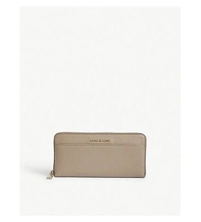 Shop Michael Michael Kors Grained Leather Continental Wallet In Truffle