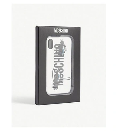 Shop Moschino Eye Lashes Logo Iphone X Case In White
