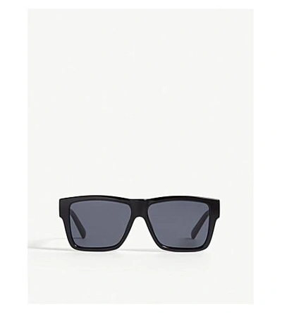 Shop Le Specs Mod Bande Square Frame Sunglasses In Black