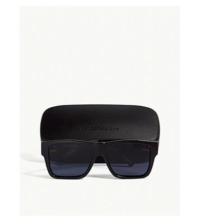 Shop Le Specs Mod Bande Square Frame Sunglasses In Black