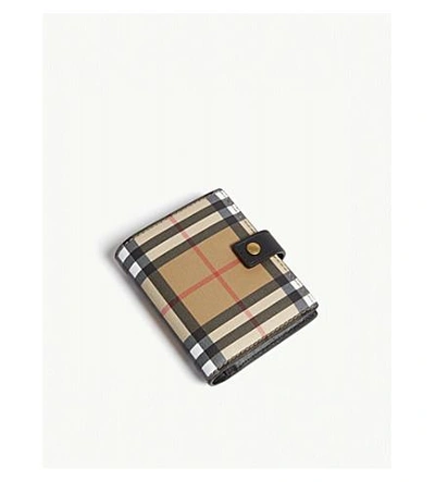 Shop Burberry Lakeside Vintage Check Small Leather Purse In Black
