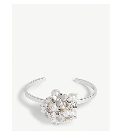 Shop Ted Baker Hateya Heart Blossom Cuff In Silver Colou