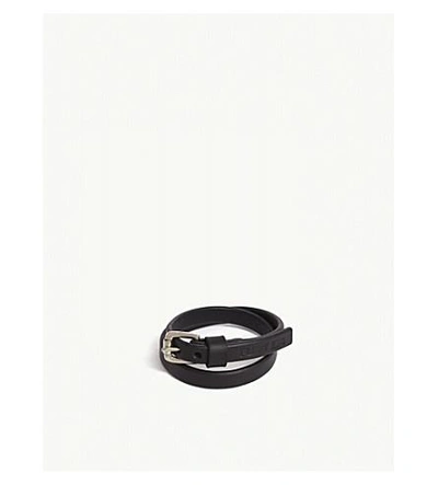Shop Fleet Ilya Leather Wrap-around Bracelet In Black/silver