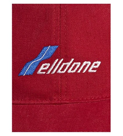 Shop We11 Done Logo Cotton Cap In Red