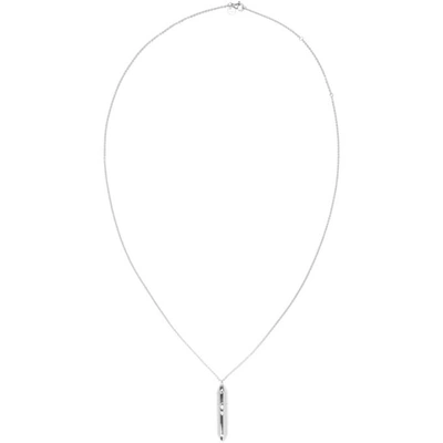 Shop Tom Wood Silver Large Bullet Necklace In S925 Silver