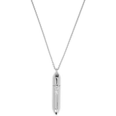 Shop Tom Wood Silver Large Bullet Necklace In S925 Silver