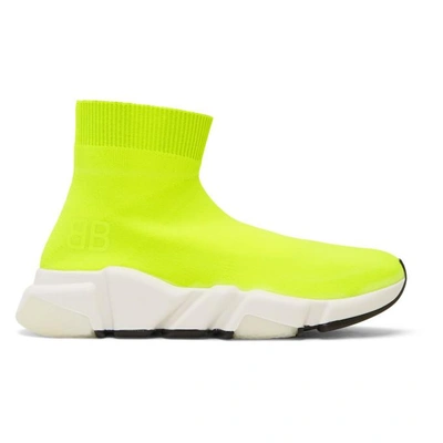 Shop Balenciaga Yellow Bb Speed High-top Sneakers In 7320 Yellow