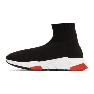 Shop Balenciaga Black And Red Speed Sneakers