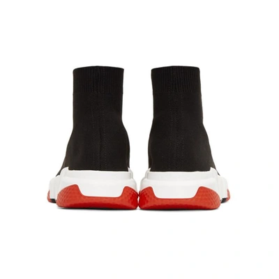 Shop Balenciaga Black And Red Speed Sneakers