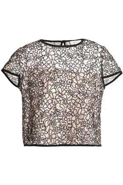 Shop Milly Woman Baby Embroidered Lace T-shirt Pastel Pink