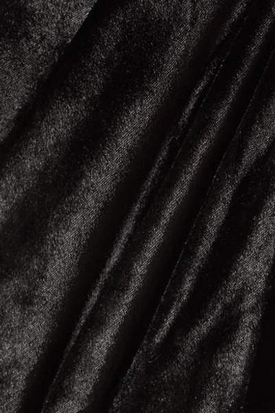 Shop Rebecca Vallance Kara Velvet Midi Dress In Black