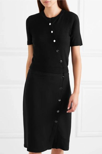 Shop Altuzarra Jefferson Merino Wool And Stretch-crepe Dress In Black
