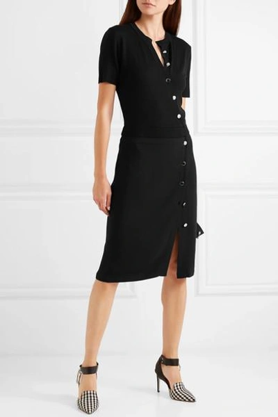 Shop Altuzarra Jefferson Merino Wool And Stretch-crepe Dress In Black