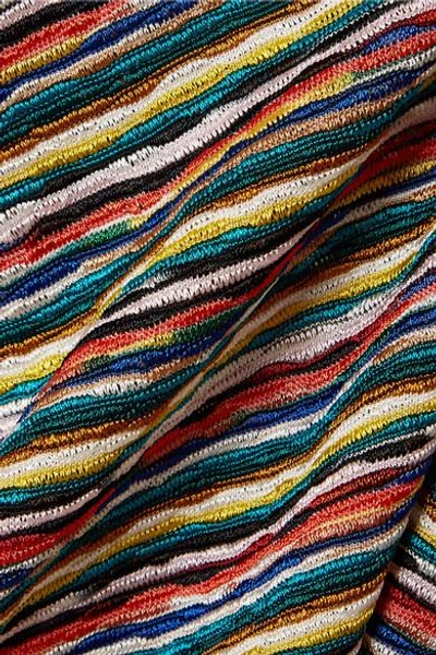 Shop Missoni Mare Lace-up Crochet-knit Kaftan In Yellow