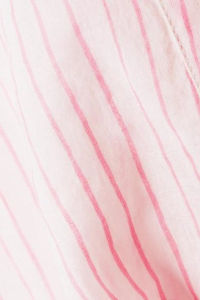 Shop Pour Les Femmes Striped Cotton-voile Robe In Pink