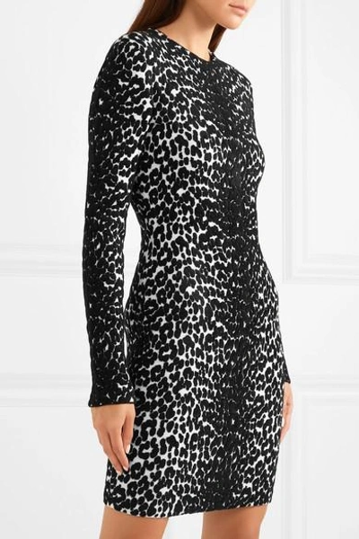 Shop Givenchy Stretch Jacquard-knit Mini Dress In Black