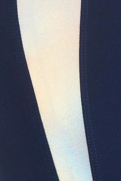 Shop Heroine Sport Frame Reflective-paneled Stretch Leggings In Navy