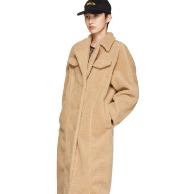 Shop Off-white Brown Faux-fur Bear Coat In Camel