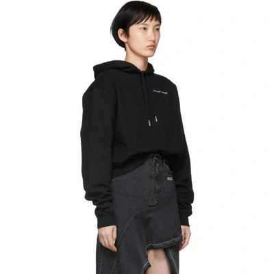 Shop Off-white Black Quotes Cropped Hoodie