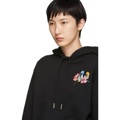 Shop Off-white Black Flowers Cropped Hoodie