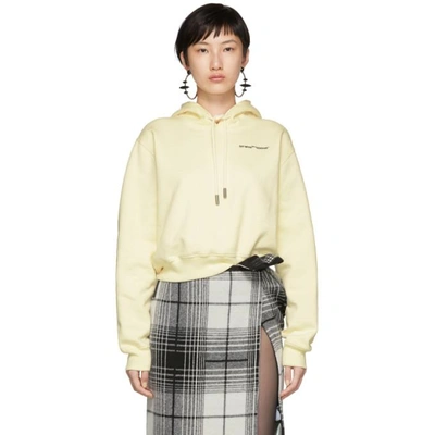 Shop Off-white White Quotes Cropped Hoodie