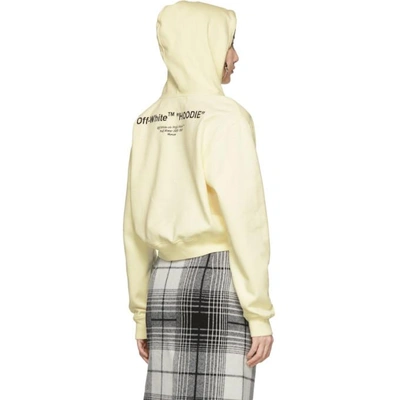 Shop Off-white White Quotes Cropped Hoodie